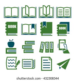 read, dictionary, book icon set