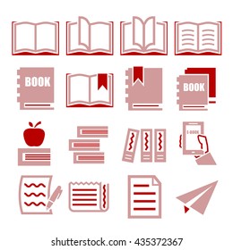 read, dictionary, book icon set