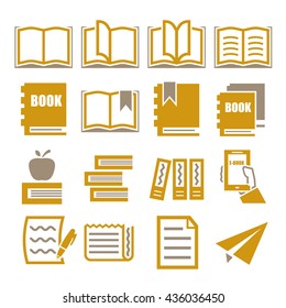 read, dictionary, book icon set