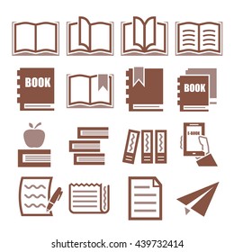 read, dictionary, book icon set