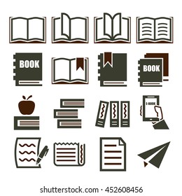 read, dictionary, book icon set