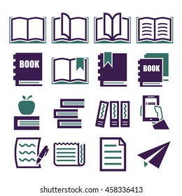 read, dictionary, book icon set