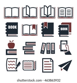 read, dictionary, book icon set