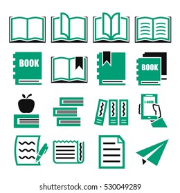 read, dictionary, book icon set