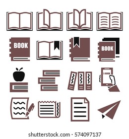 read, dictionary, book icon set