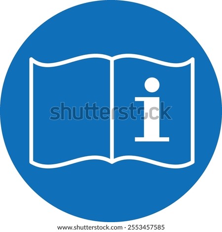 Read Direction For Use Sign. Read direction for use icon. Refer to instruction manual booklet mandatory sign, General mandatory action sign. Vector illustration isolated on white