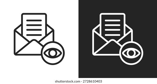Read Email Icon In Black And White Line Style