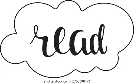 Read - hand written sign for organized planner, stickers, notebooks, diary, schedule, reminder, organizer or timetable. Vector stock isolated on white background. EPS10.