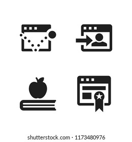 read icon. 4 read vector icons set. book and browser icons for web and design about read theme