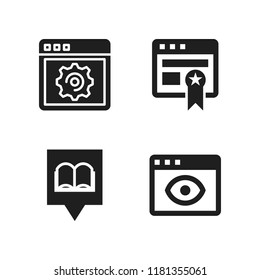 read icon. 4 read vector icons set. browser and library pin icons for web and design about read theme