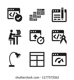 read icon. 9 read vector icons set. browser, browsers and study lamp icons for web and design about read theme