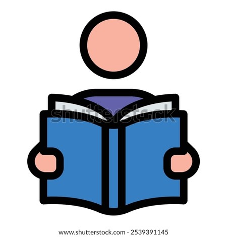 Read Icon Engaging Literacy in Flat Line Color Style