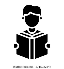 Read Icon Glyph Style Vector Illustration