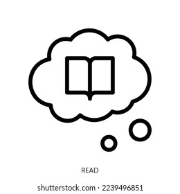 read icon. Line Art Style Design Isolated On White Background