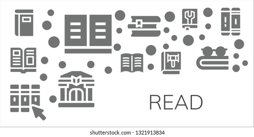 read icon set. 11 filled read icons.  Simple modern icons about  - Book, Magazine, Library, Books, Manual