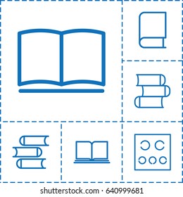 Read icon. set of 6 read outline icons such as book