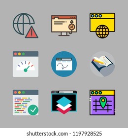 read icon set. vector set about notification, open book and browser icons set.