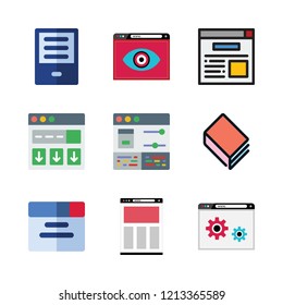read icon set. vector set about browser, ereader and e reader icons set.