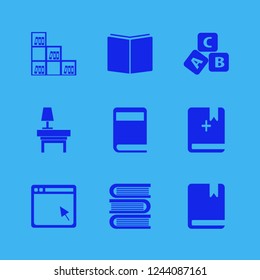 read icon. read vector icons set books, open book, book and lamp nightstand