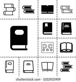 Read icons. set of 13 editable filled and outline read icons such as book