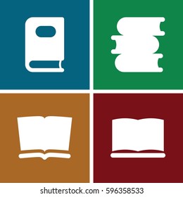 read icons set. Set of 4 read filled icons such as 