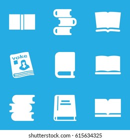 Read icons set. set of 9 read filled icons such as book