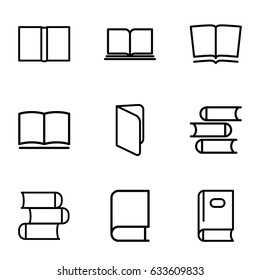 Read icons set. set of 9 read outline icons such as