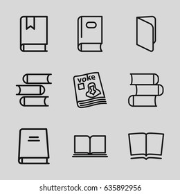 Read icons set. set of 9 read outline icons such as book