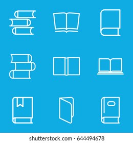 Read icons set. set of 9 read outline icons such as