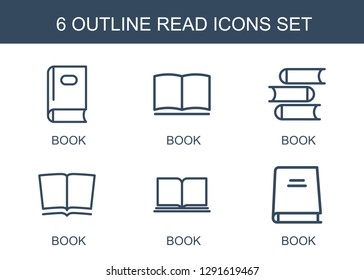 read icons. Trendy 6 read icons. Contain icons such as book. read icon for web and mobile.