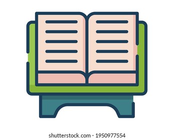 read islam muslim ramadan single isolated icon with flat dash or dashed style