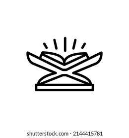 Read koran book line color icon. Isolated vector element. Outline pictogram for web page, mobile app, promo