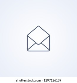Read mail envelope, vector best gray line icon on white background, EPS 10