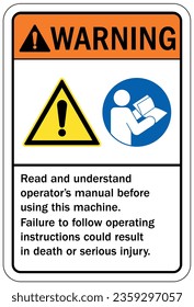 Read manual instruction sign and label