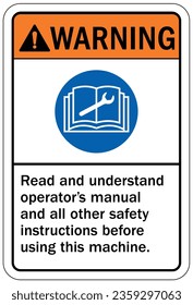 Leer el signo y la etiqueta de la instrucción manual