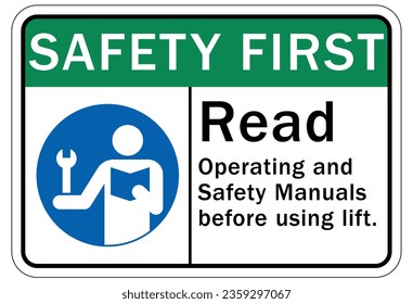 Read manual instruction sign and label
