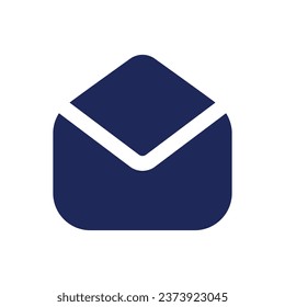 Read message black glyph ui icon. Email service. Digital letter inbox. User interface design. Silhouette symbol on white space. Solid pictogram for web, mobile. Isolated vector illustration