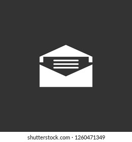 Read Message icon vector. Read Message sign on black background. Read Message icon for web and app
