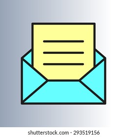 Read message, letter, e-mail, SMS, email, mail, color icon