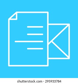 read messages (email, letter, SMS) line icon on a blue background