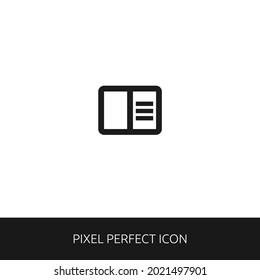 Read Mode Pixel Perfect Icon for Web, App, Presentation. editable outline style. simple icon vector eps 10