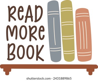 Read More Book Lettering Sticker Vector Illustration