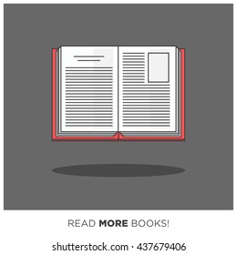 Read More Books (Book Line Icon Vector Illustration)