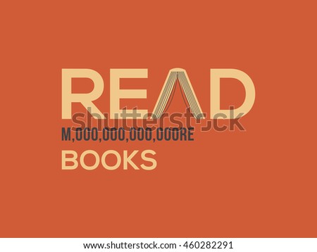 Read more books card design. More word written in the numerical number format. Vector illustration for bloggers and social media managers.