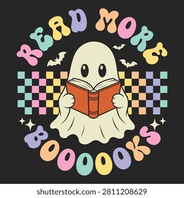 Read More Books Ghost Reader Halloween T-shirt Design