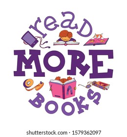 Read more books lettering with doodles