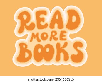 Read more books retro lettering, vintage postcard
