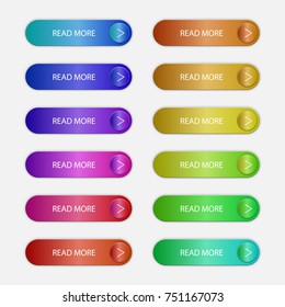 Read more Button. Call to action buttons set flat design. 