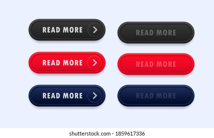 Read More button set. Vector on isolated white background. EPS 10