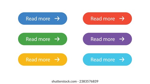 Read more button set. Read more web site button vector